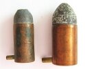 Старые шпилечные патроны. Слева 7мм – Справа 9 мм